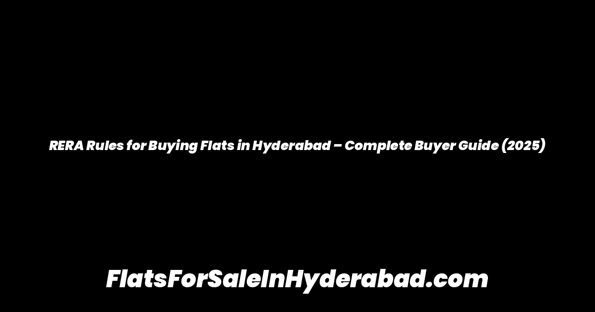 RERA Rules for Buying Flats in Hyderabad – Complete Buyer Guide (2025)