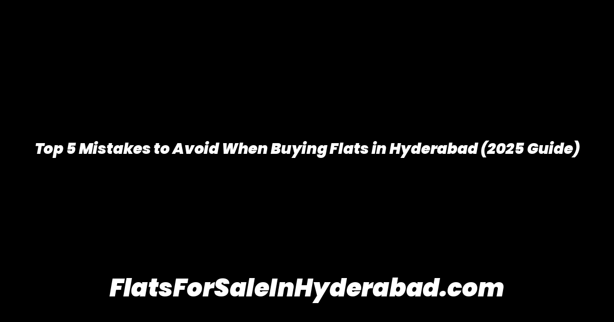 Top 5 Mistakes to Avoid When Buying Flats in Hyderabad (2025 Guide)